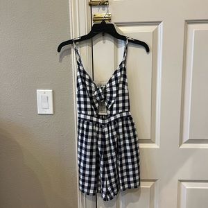 American Eagle AEO Black/White Gingham Romper